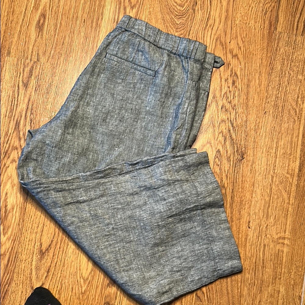 J. Jill Charcoal Linen Pants